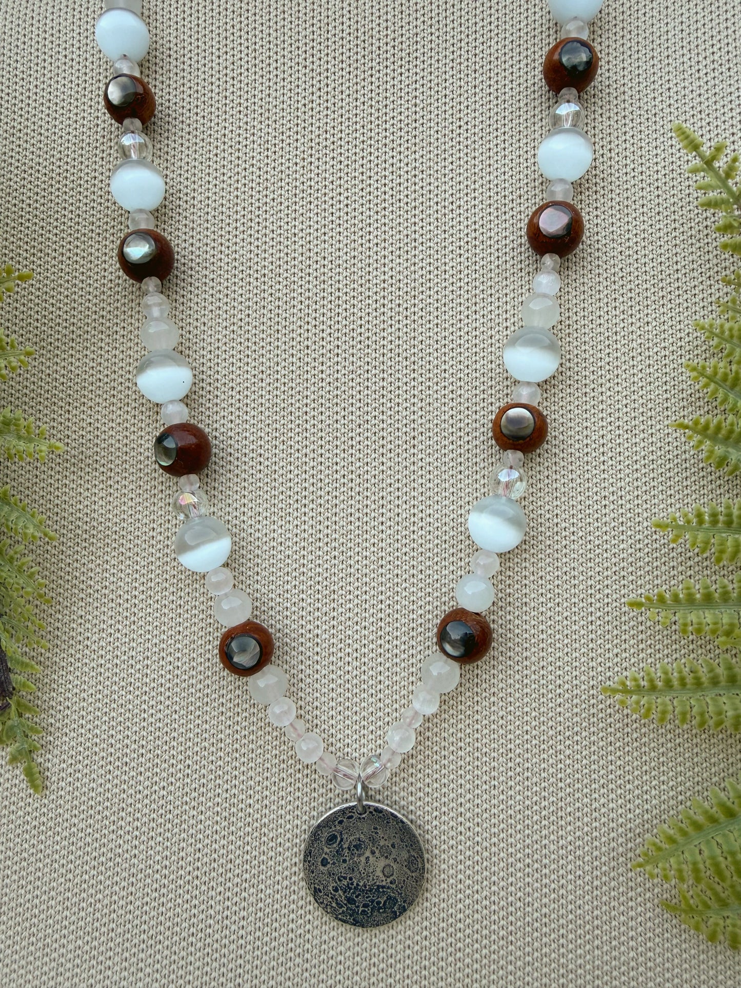 Strawberry Moon Necklace with Full Moon Pendant